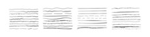 Set Of Wavy Horizontal Lines. Marker Hand Drawn Line Border Set And Doodle Design. Hand Drawn Grunge Brush Strokes