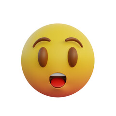 3d illustration Emoticon expression very enthusiastic face