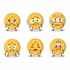 Sticker - Dalgona candy triangle cartoon character with sad expression