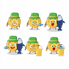 Sticker - A fisherman dalgona candy umbrella cartoon picture catch a big fish