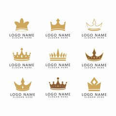 Wall Mural - Crown Logo Template vector icon illustration design