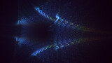Fototapeta Do przedpokoju - 3D rendering abstract blue fractal light background