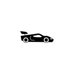 Canvas Print - sport car Automotive icon in solid black flat shape glyph icon, isolated on white background 