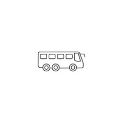 Wall Mural - modern Bus, school bus, school transport icon in flat black line style, isolated on white background