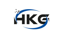 Dots Or Points Letter HKG Technology Logo Designs Concept Vector Template Element