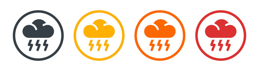Wall Mural - Cloud with storm icon. Weather symbol vector illustration.