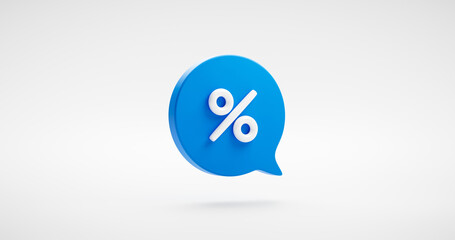 Wall Mural - business percentage icon sign or percent message bubble price illustration element and graphic disco