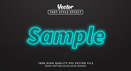 Poster - Editable text effects, Sample text with modern color style and glowing text