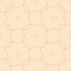 Poster - Yellow outline clover with texture vector seamless repeat pattern print background