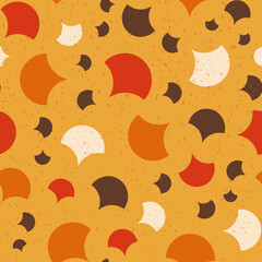Poster - Brown, red, off white and orange simple retro pattern with texture vector seamless repeat pattern print background