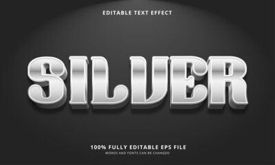 Silver text style - Editable text effect