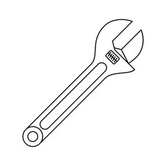 Wall Mural - adjustable wrench icon. hand tool linear icon. vector illustration. adjustable spanner icon on white