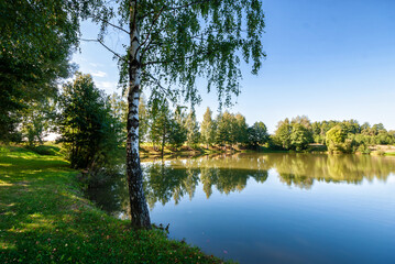 Wall Mural - Staw wędkarski Lesanka w Michałowie, Podlasie, Polska