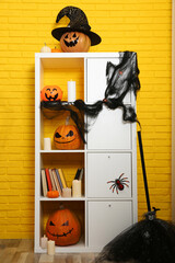 Poster - Modern room decorated for Halloween. Festive interior