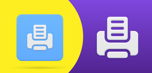 Poster - Simple printer 3d icon button set vector illustration. Emblem modern digital device
