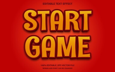 Wall Mural - Start Game Editable Text Effect Style Vector