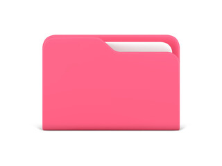 Poster - pink folder for documents storage 3d icon vector illustration