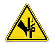 Pinch Point, Hand Crush Warning Sign. International Pinch Point, Hand Crush Hazard Symbol.