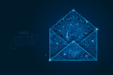 Wall Mural - abstract isolated image of a letter, mail or message interaction, business, connection. polygonal il