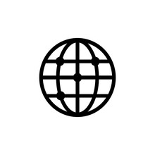 Global Networking Icon In Isolated On Background. Symbol For Your Web Site Design Logo, App, Global Networking Icon Vector Illustration.