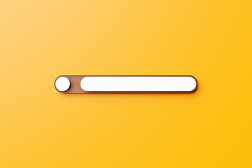 Poster - 3d illustration of an internet search page on a yellow background. Search bar  icons