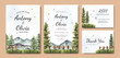 © Yorda - Watercolor wedding invitation set of mountain and pine trees