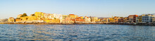 Panoramic Of Chania Old Town And Harbour At Sunset, Crete Island, Greek Islands