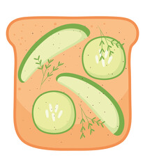 Sticker - apple and cucumber toast