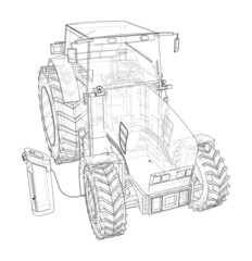 Poster - Electric Farm Tractor Charging Station Sketch