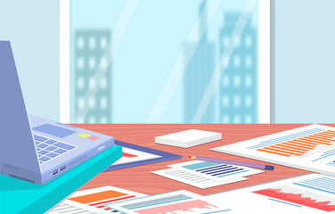 Poster - Visualize with business analytics. Work with statistical data analysis, changing indicators. Analyze statistical indicators, business data. Marketing research for presentation. Data financial report