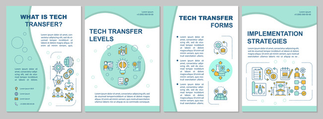 tech sharing brochure template. technology dissemination forms. flyer, booklet, leaflet print, cover