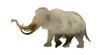 Watercolor mammoth silhouette on a white background.

