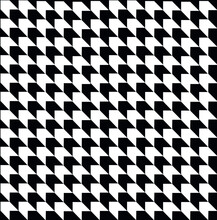 Goose Foot. Pattern Of Crow's Feet In Black And White Cage. Glen Plaid. Houndstooth Tartan Tweed. Dogs Tooth. Scottish Checkered Background. Seamless Fabric Texture. Vector Illustration Background
