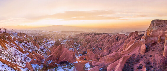 Sticker - The sunset sky over the Red Valley, makes it one of the most picturesque locations, Cappadocia, Turkey.