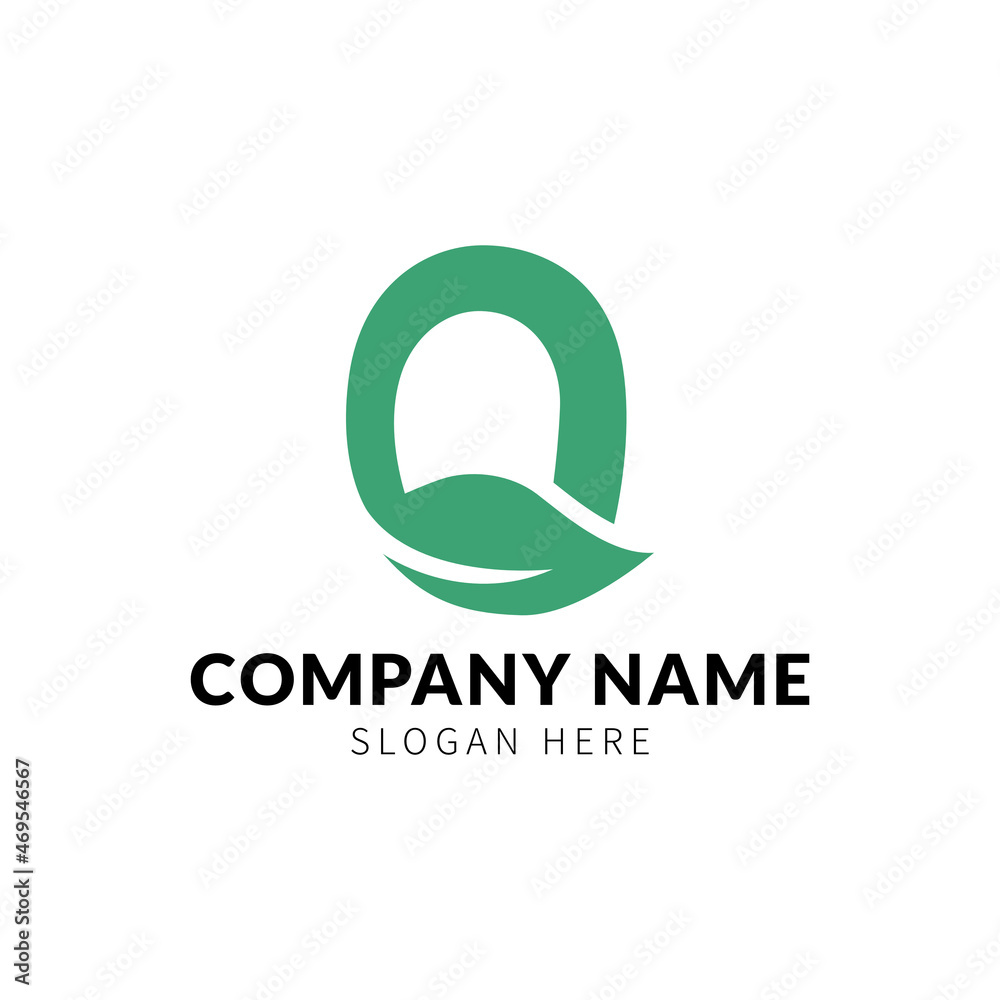 green company logo, Leaf logo concept curved from the top resembling ...