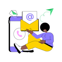 Poster - contact us abstract concept vector illustration. contact us web page, website ui, menu bar element, 