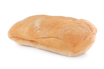 Delicious freshly baked crispy ciabatta isolated on white