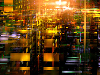 Wall Mural - Street of futuristic city - abstract computer generated 3d illustration