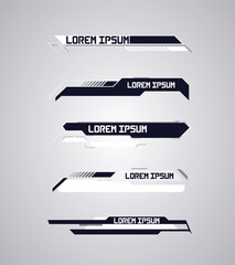 Poster - Callouts titles and frame in Sci- Fi style. Bar labels, info call box bars. Callouts titles. Callout bar labels, information call box bars and modern digital info.