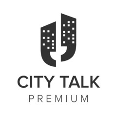 Wall Mural - City talk logo icon vector template
