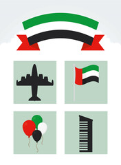 Wall Mural - uae national day set