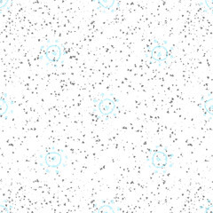 Hand Drawn Snowflakes Christmas Seamless Pattern. Subtle Flying Snow Flakes on chalk snowflakes Background. Alive chalk handdrawn snow overlay. Overwhelming holiday season decoration.