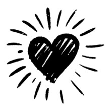 Retro Doodle Heart Rays Poster Free Stock Photo - Public Domain Pictures