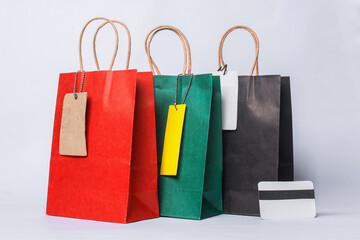 Wall Mural - Shopping bag and credit card for shopping concept