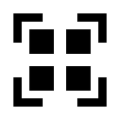 Poster - Square Code or Barcode Scan Sign Symbol Icon. Vector Image.