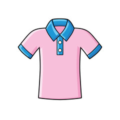 Wall Mural - Pink polo shirt isolated cartoon vector icon