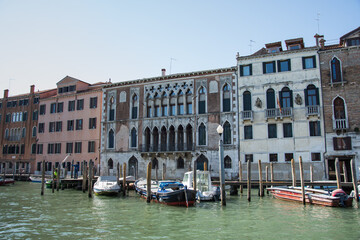 Sticker - The facade of a building in Venice in March, Italy 2019, Old architecture