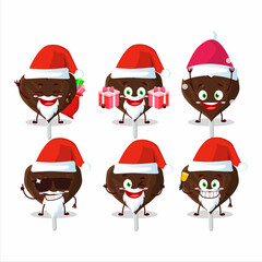 Wall Mural - Santa Claus emoticons with love cookies chocolate candy cartoon character