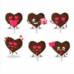 Sticker - Love cookies chocolate candy cartoon character with love cute emoticon