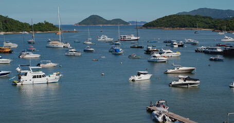 Canvas Print -  Sea coast in yacht club